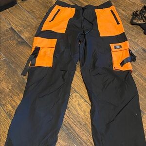 SHEIN Black and Orange Track Pants